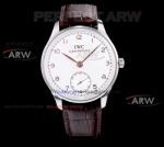 Perfect Replica IWC Portugueser Replica Watches with Brown Leather Strap